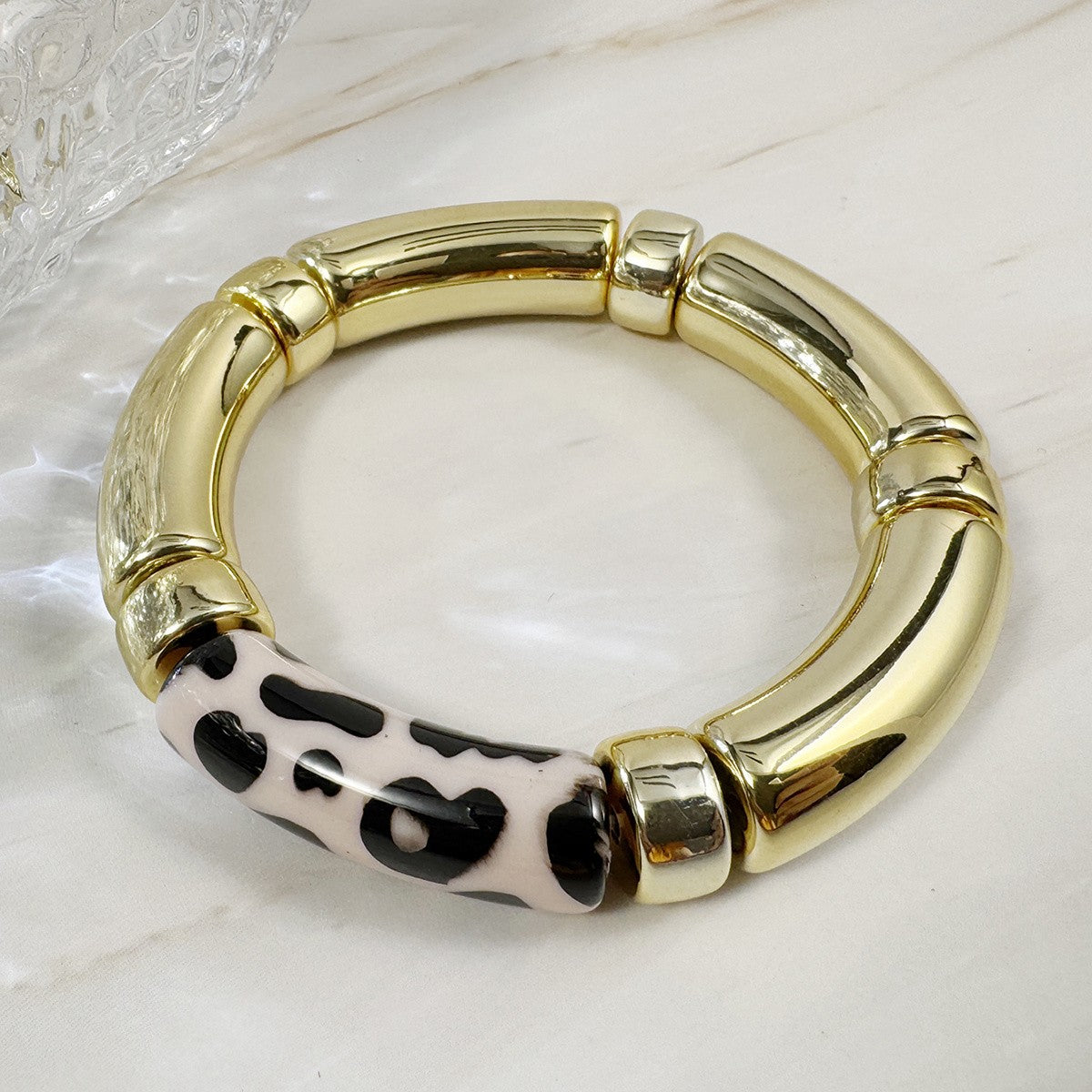 Leopard & Glitter Chunky Bracelet