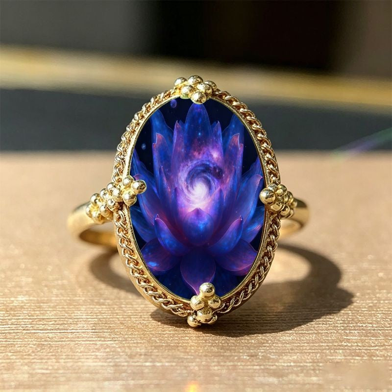 Galaxy Lotus Oval Ring