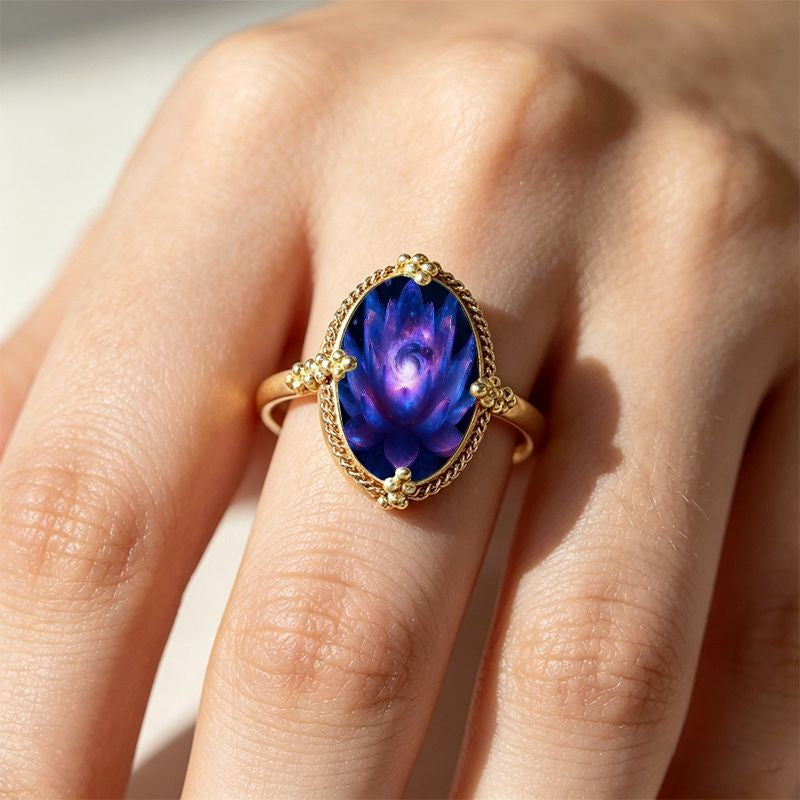 Galaxy Lotus Oval Ring