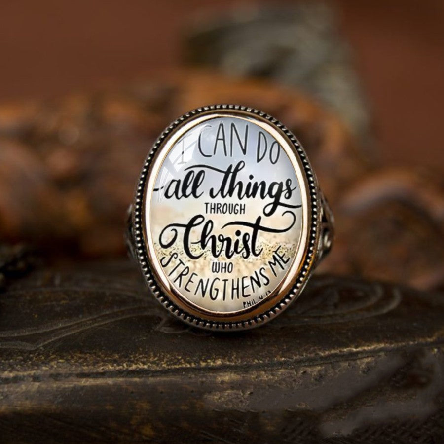 Faith Scripture Oval Ring