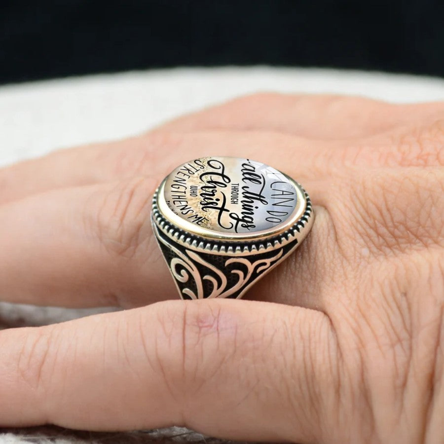 Faith Scripture Oval Ring
