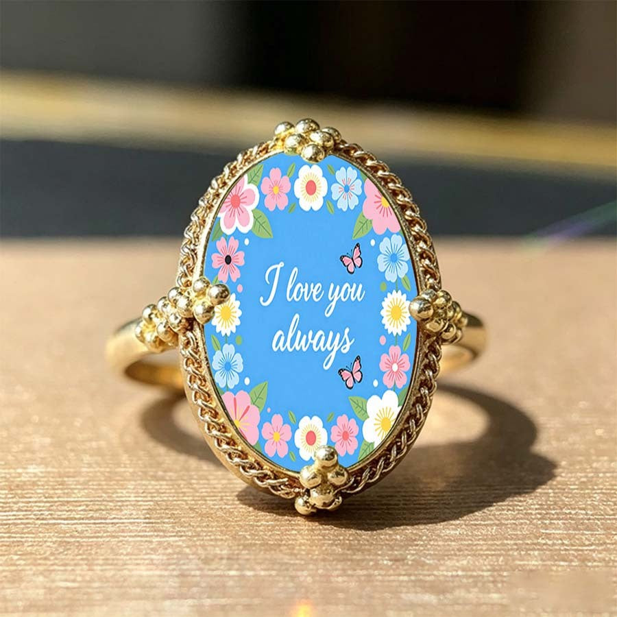 Floral I Love You Always Ring