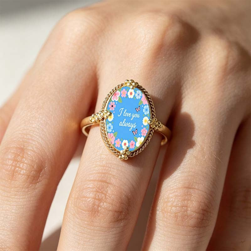 Floral I Love You Always Ring