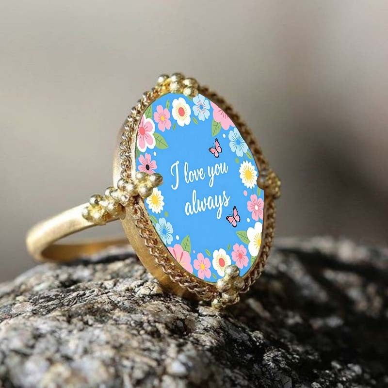 Floral I Love You Always Ring