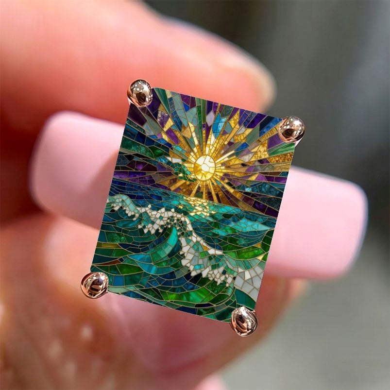 Ocean Sunrise Mosaic Ring