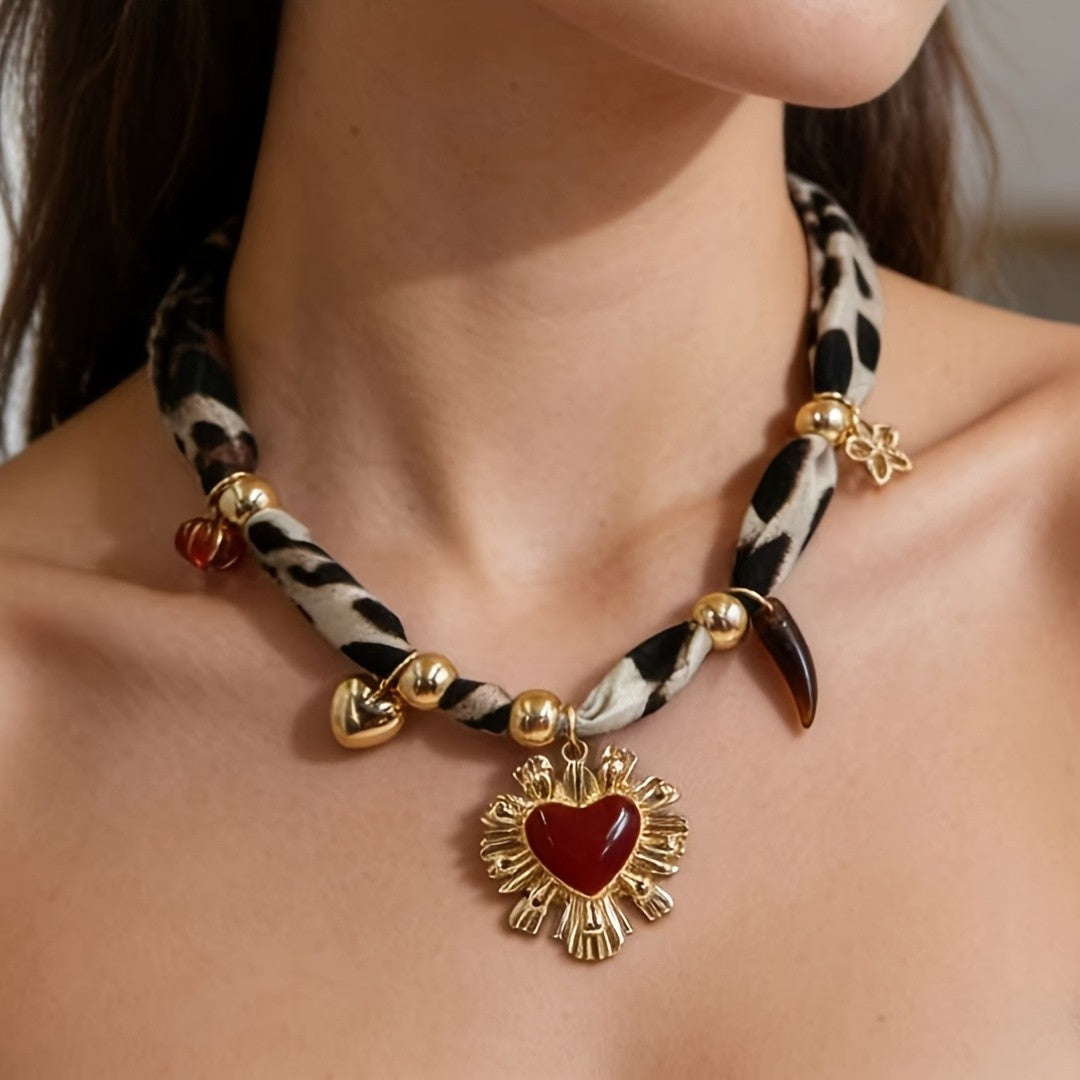 Leopard Print Charm Necklace