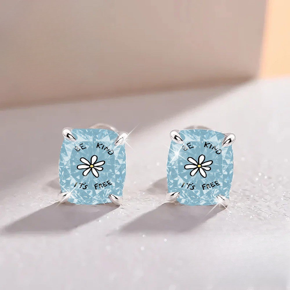 Be Kind Square Stud Earrings