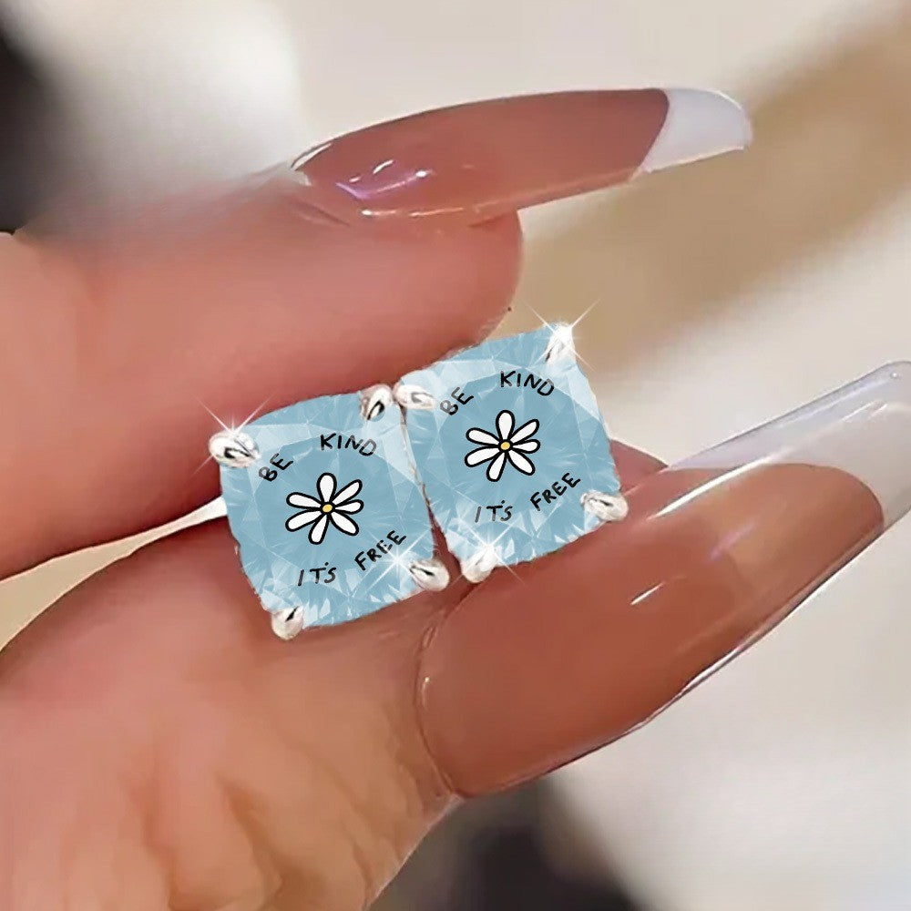 Be Kind Square Stud Earrings