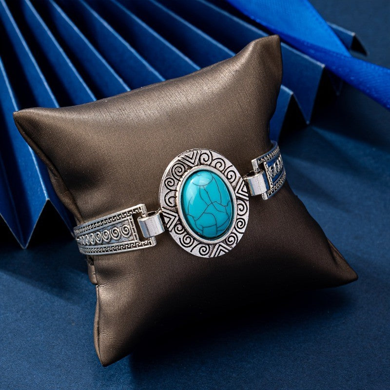 Turquoise Oval Cuff Bracelet