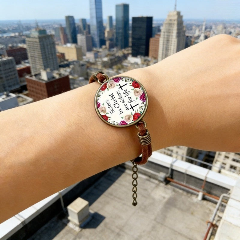 Sisters in Christ Floral Bracelet