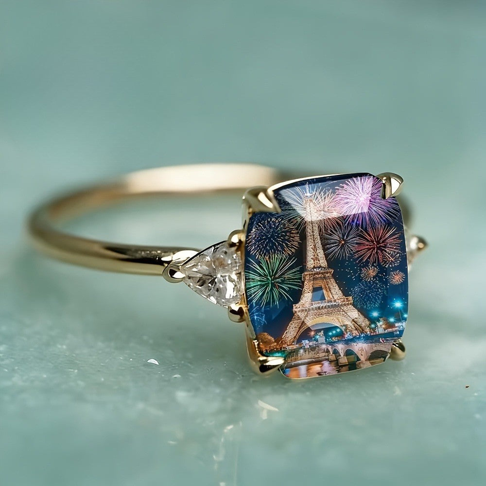 Fireworks Eiffel Tower Square Ring