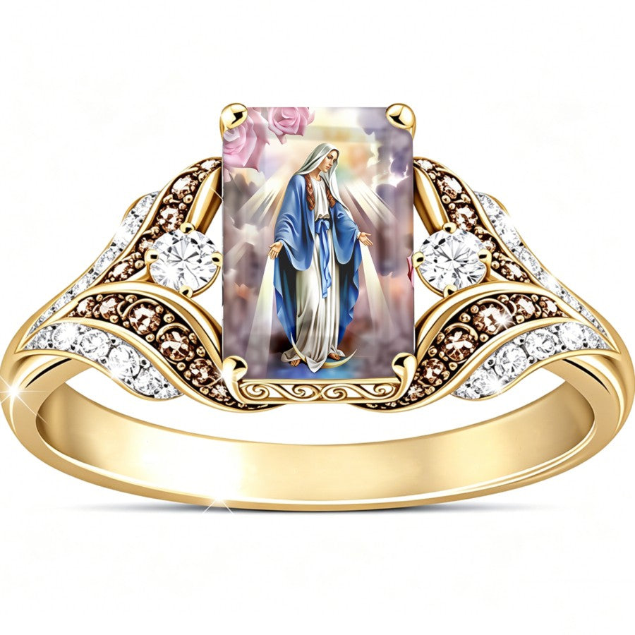 Blue Robe Faith Square Ring