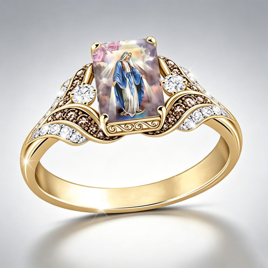 Blue Robe Faith Square Ring