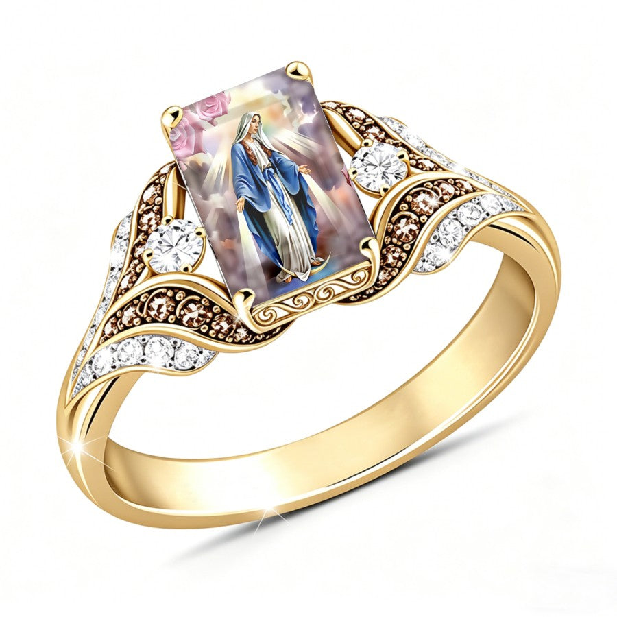 Blue Robe Faith Square Ring