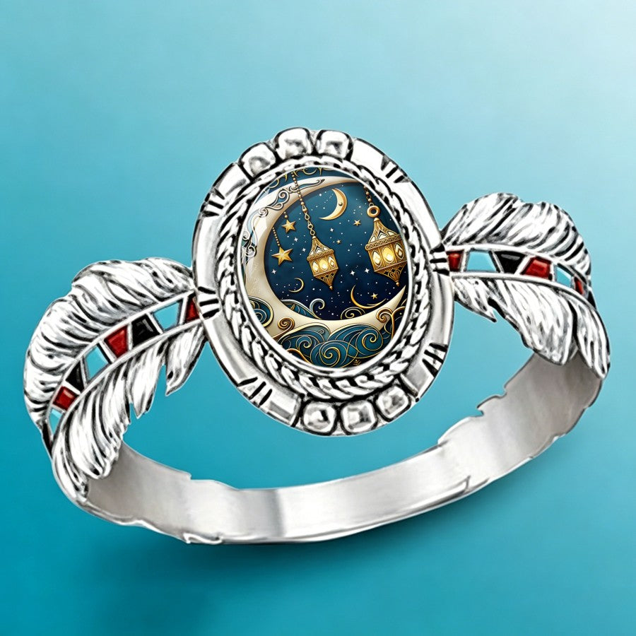 Crescent Moon Lantern Ring