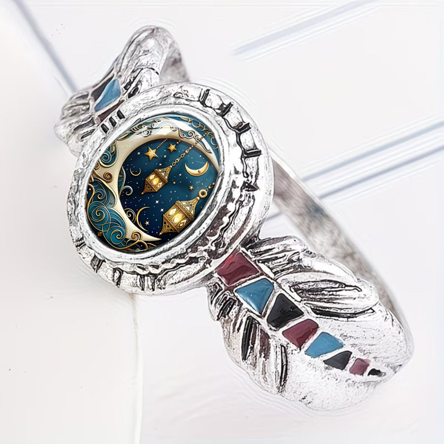 Crescent Moon Lantern Ring