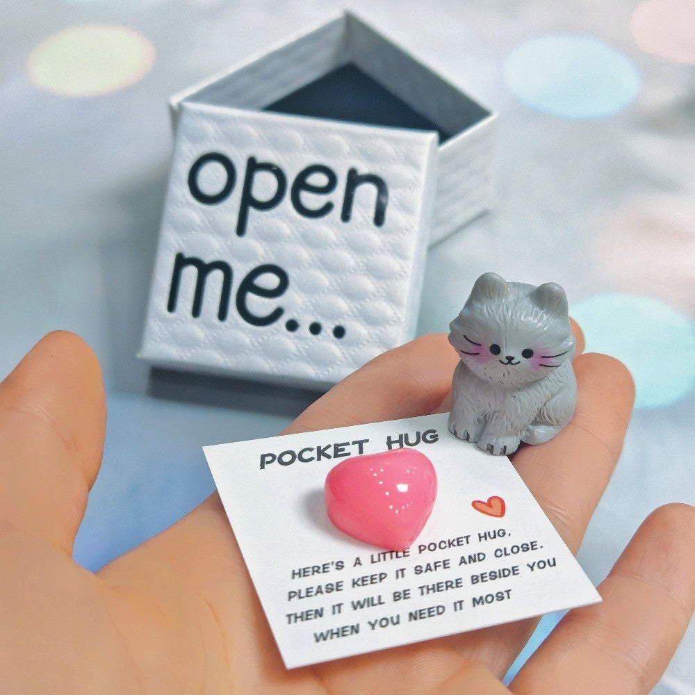 Gray Cat Pocket Hug Card