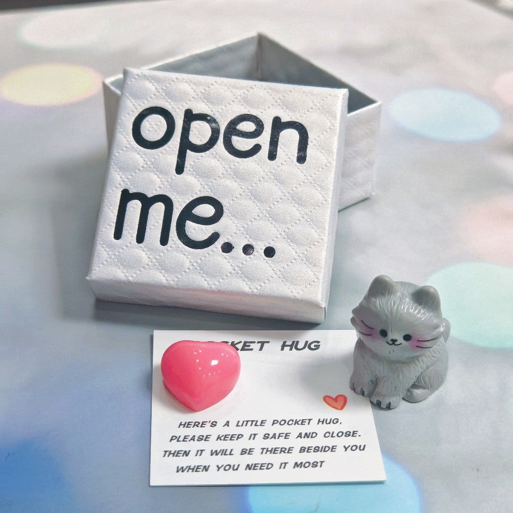 Gray Cat Pocket Hug Card