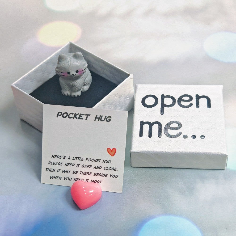 Gray Cat Pocket Hug Card