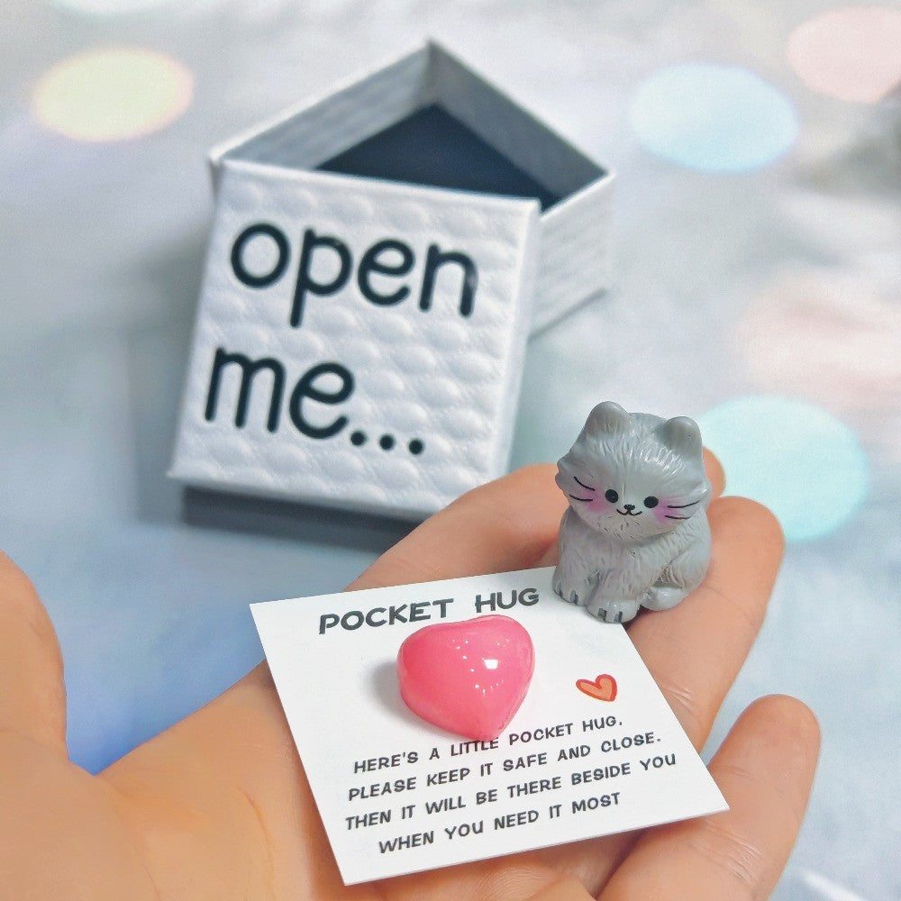 Gray Cat Pocket Hug Card