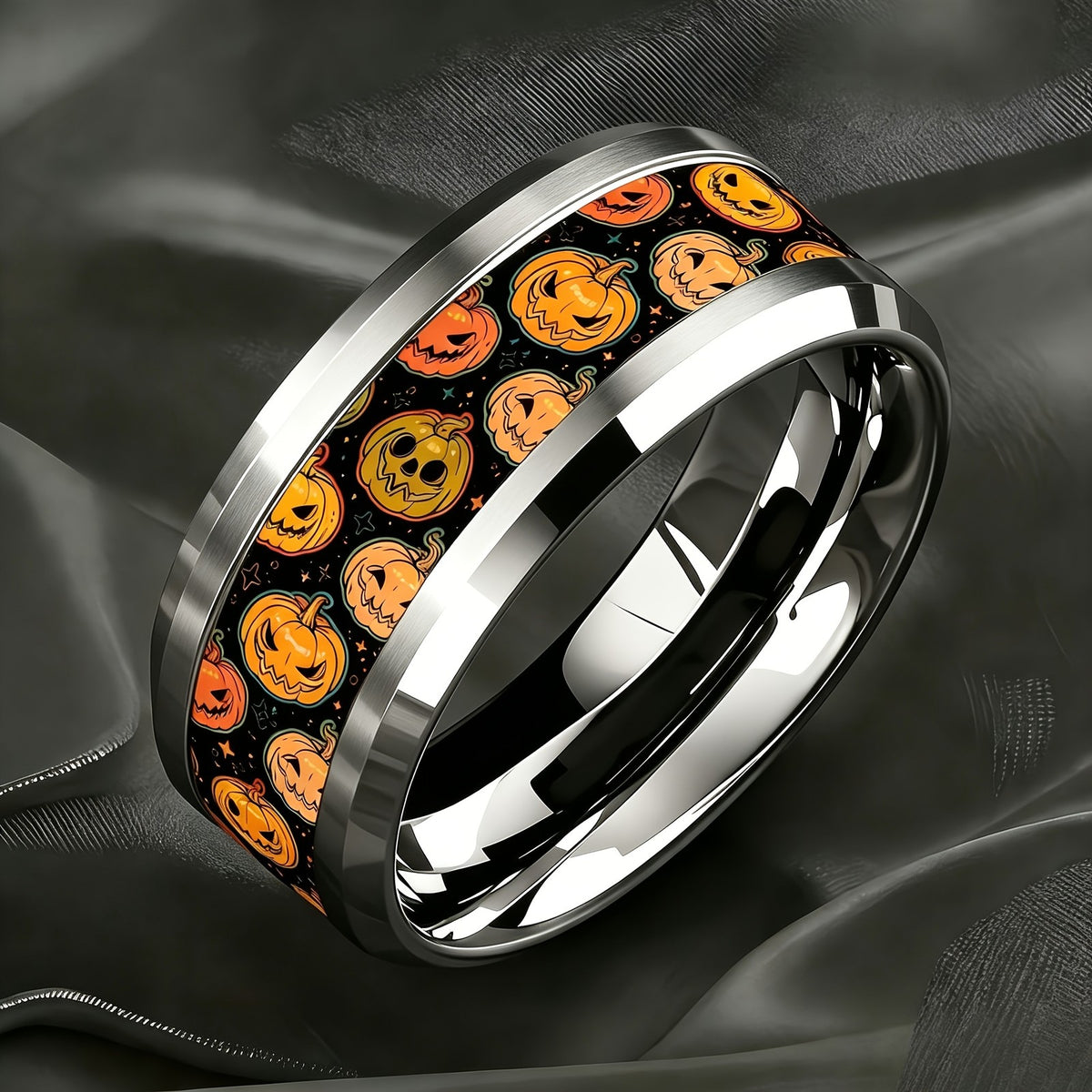 Painted Pumpkin Band Ring