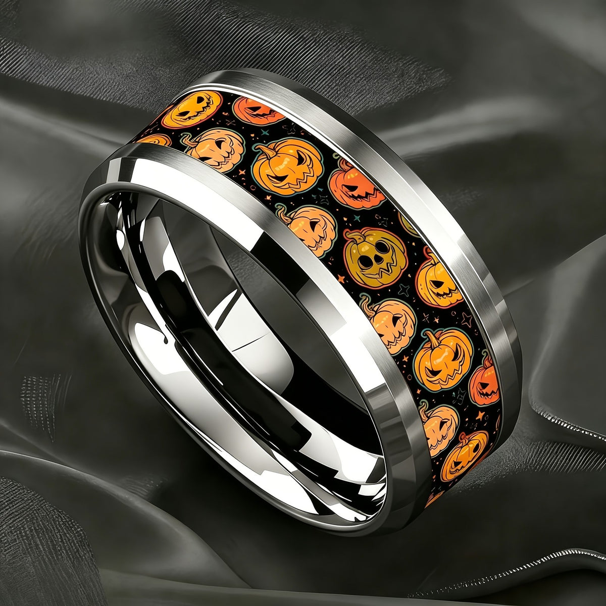 Painted Pumpkin Band Ring
