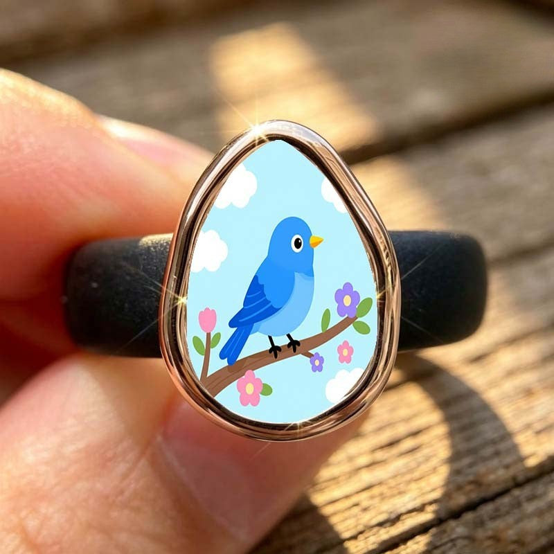 Blue Bird Teardrop Ring