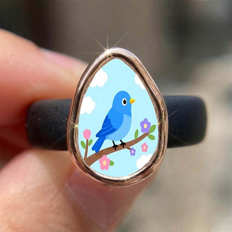 Blue Bird Teardrop Ring