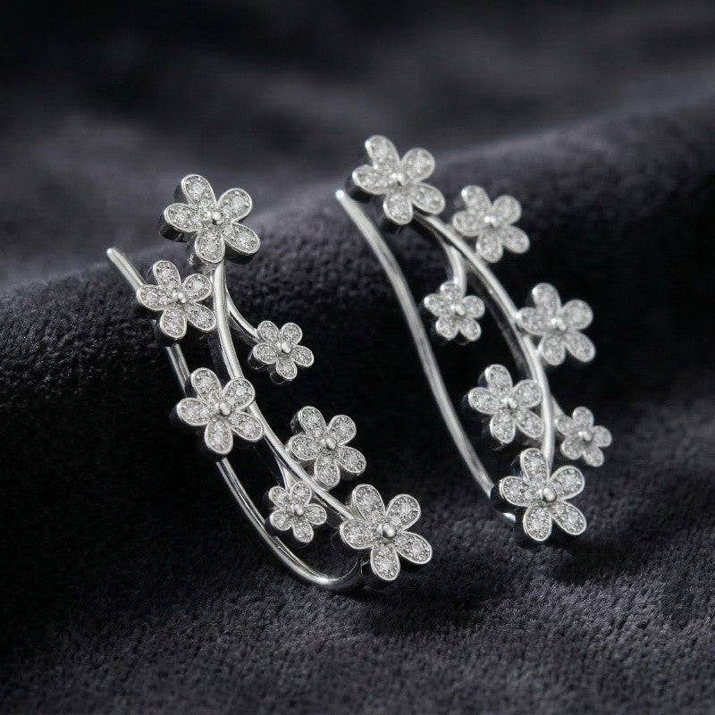 Floral Vine Cuff Earrings