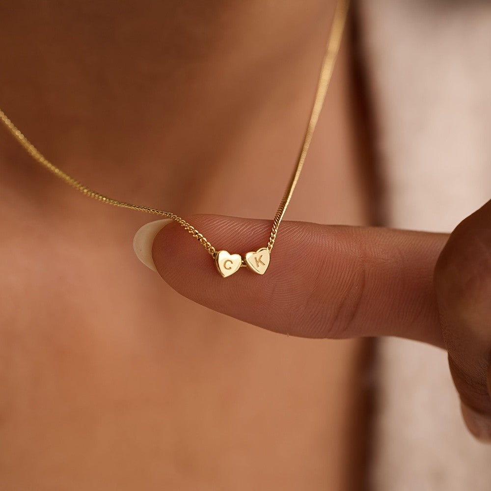 Mini Heart Initial Necklace