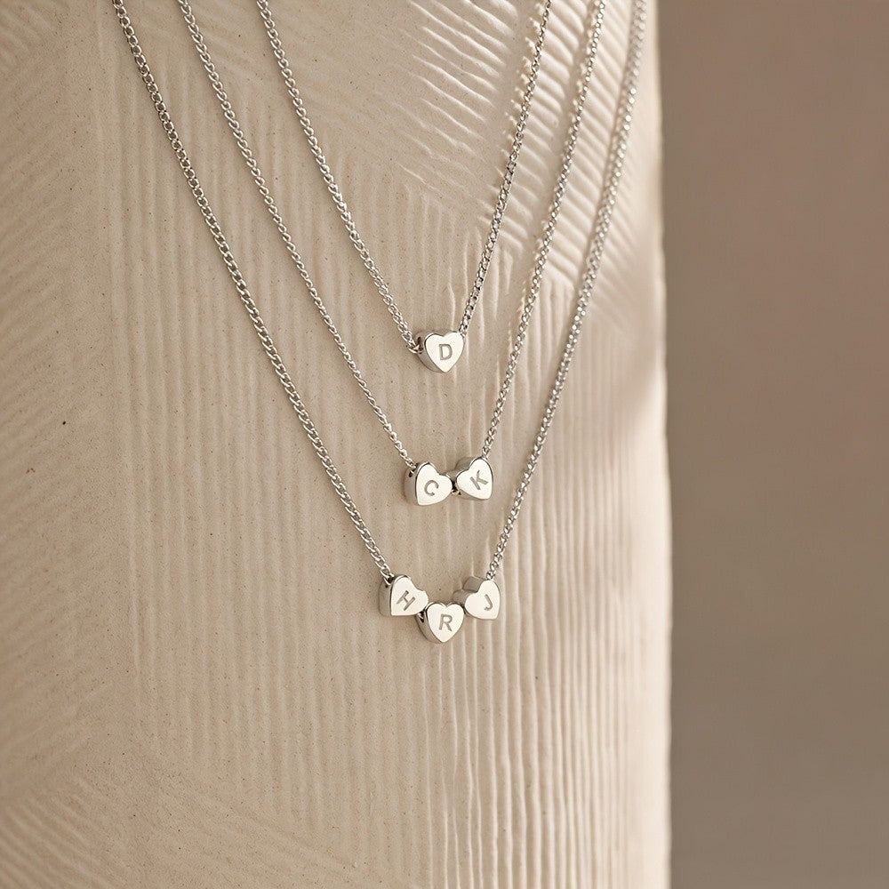 Mini Heart Initial Necklace