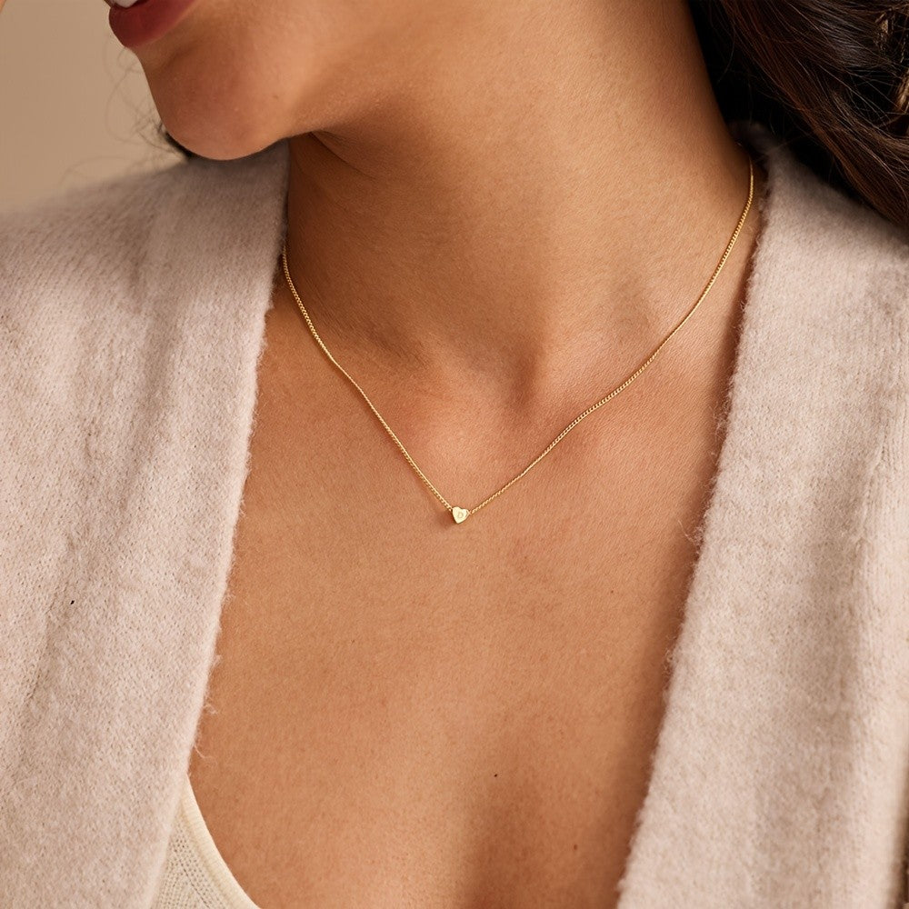 Mini Heart Initial Necklace