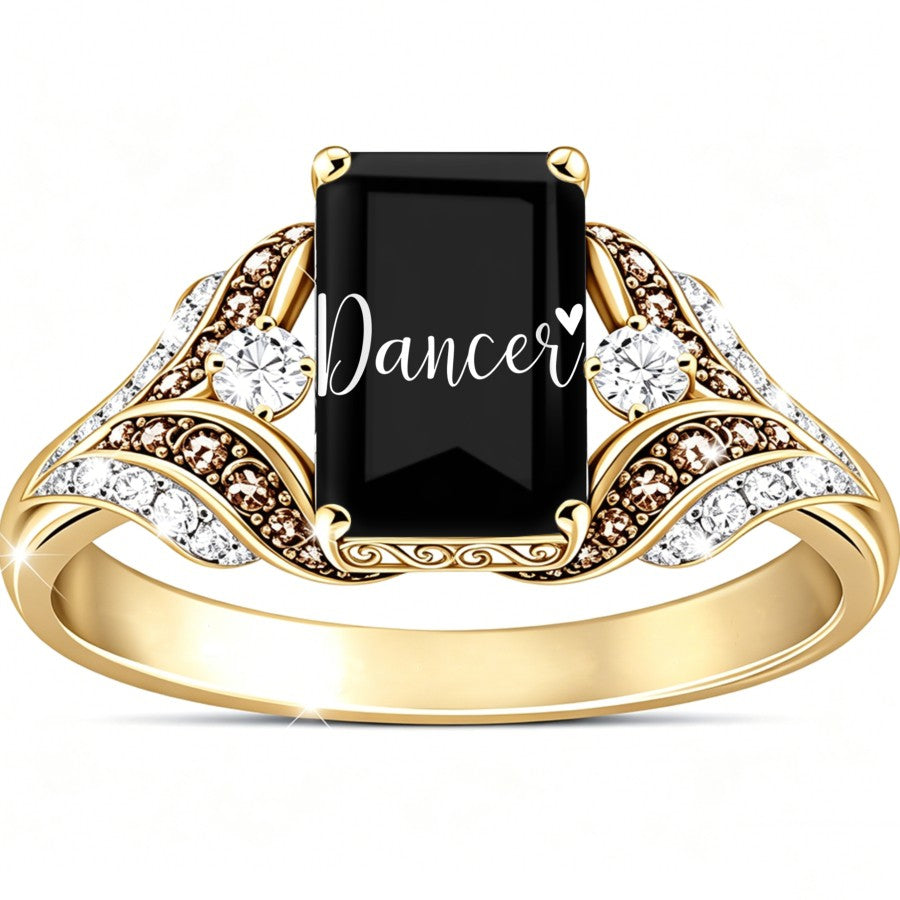 Dancer Square Statement Ring
