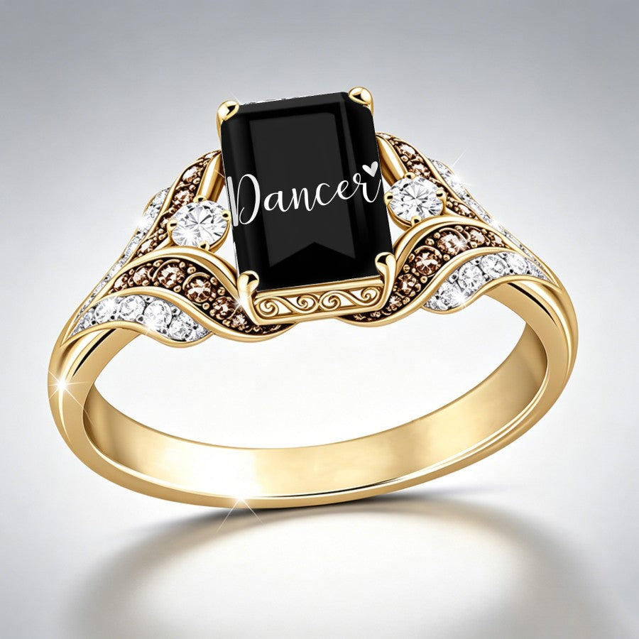 Dancer Square Statement Ring