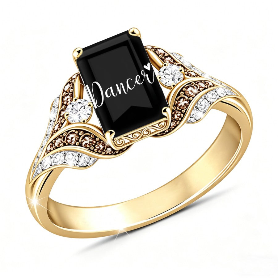Dancer Square Statement Ring