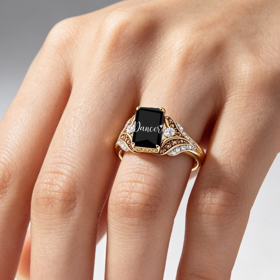 Dancer Square Statement Ring