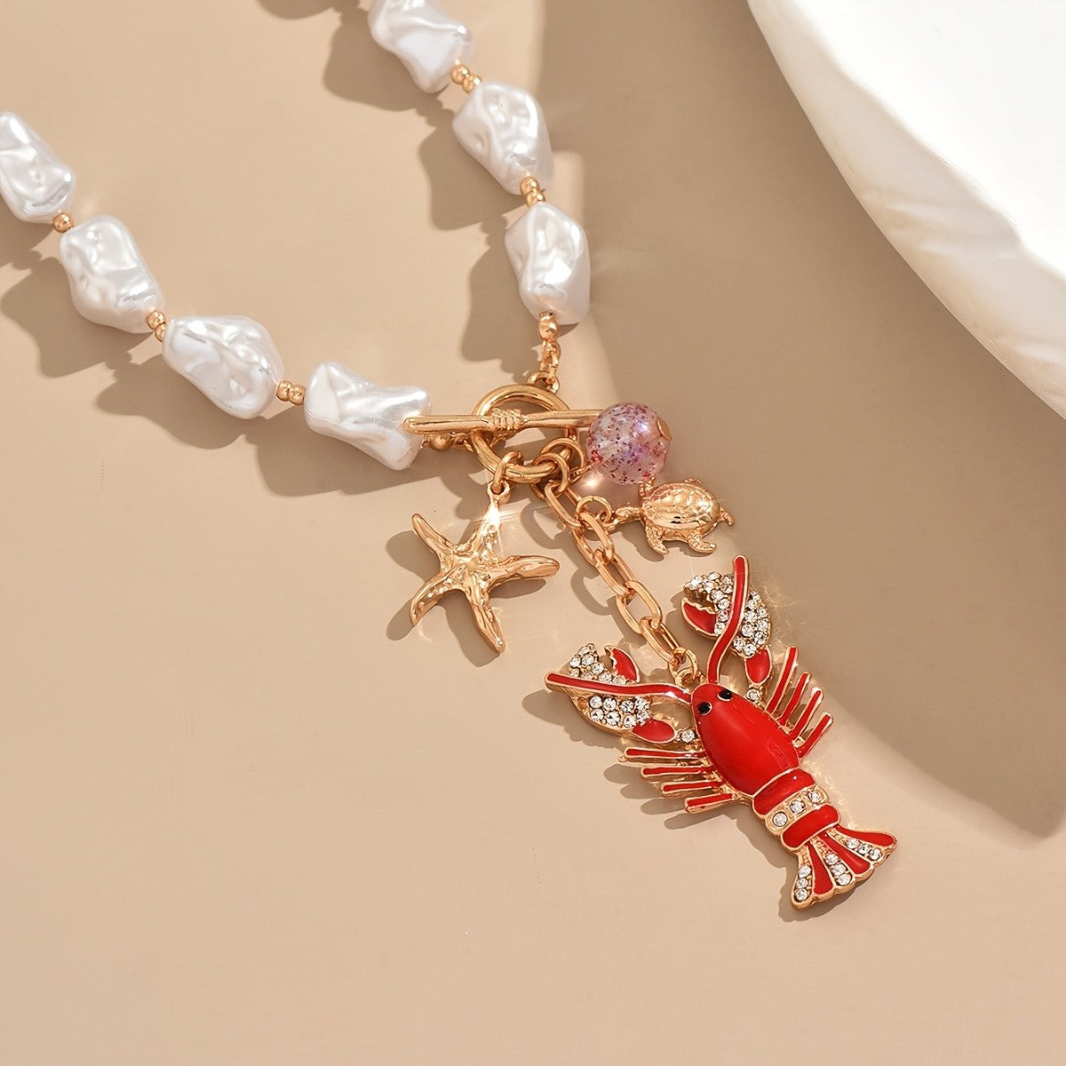 Red Lobster Pearl Necklace