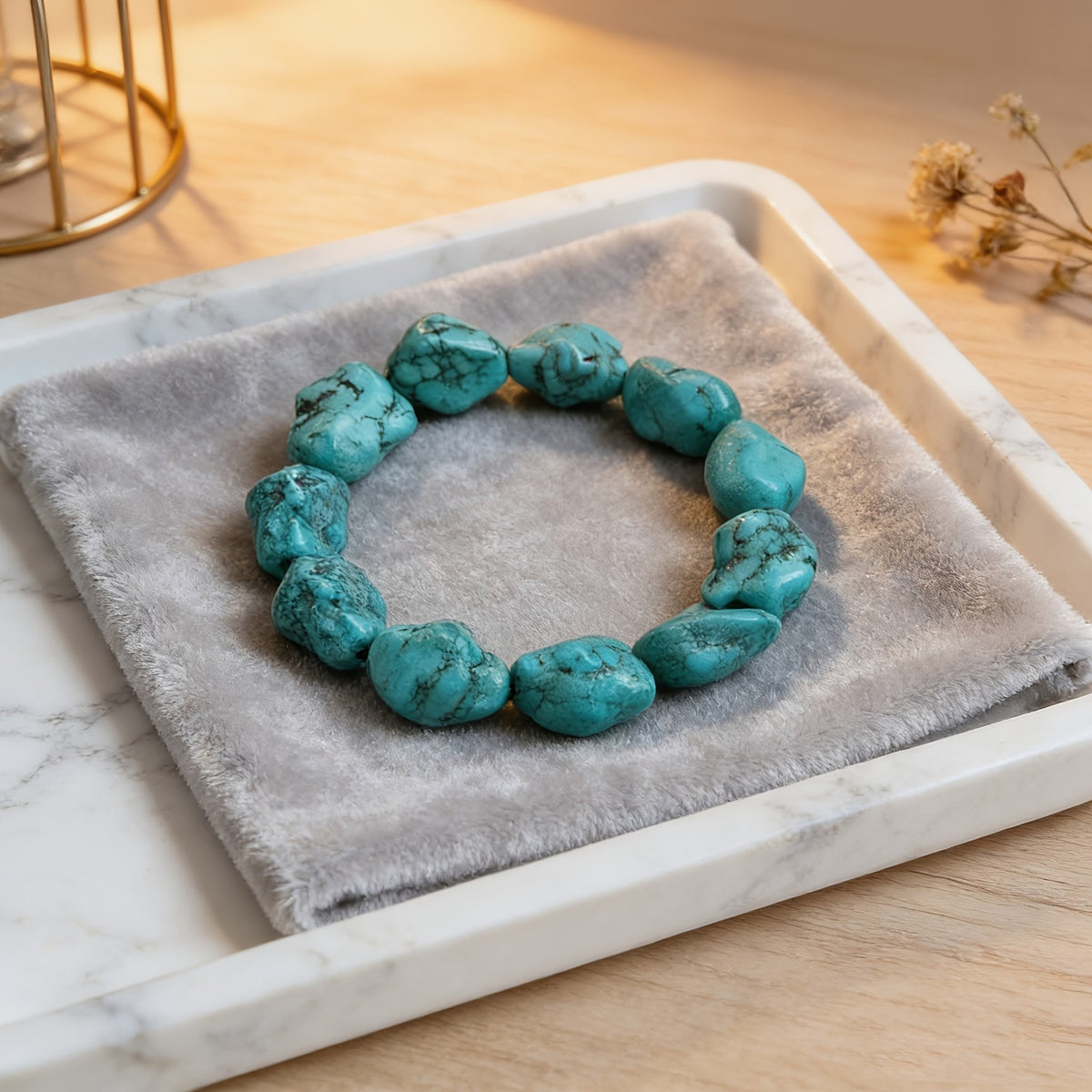 Turquoise Raw Stone Bracelet