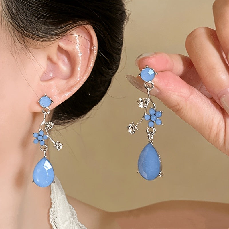 Blue Flower Vine Jewelry Set