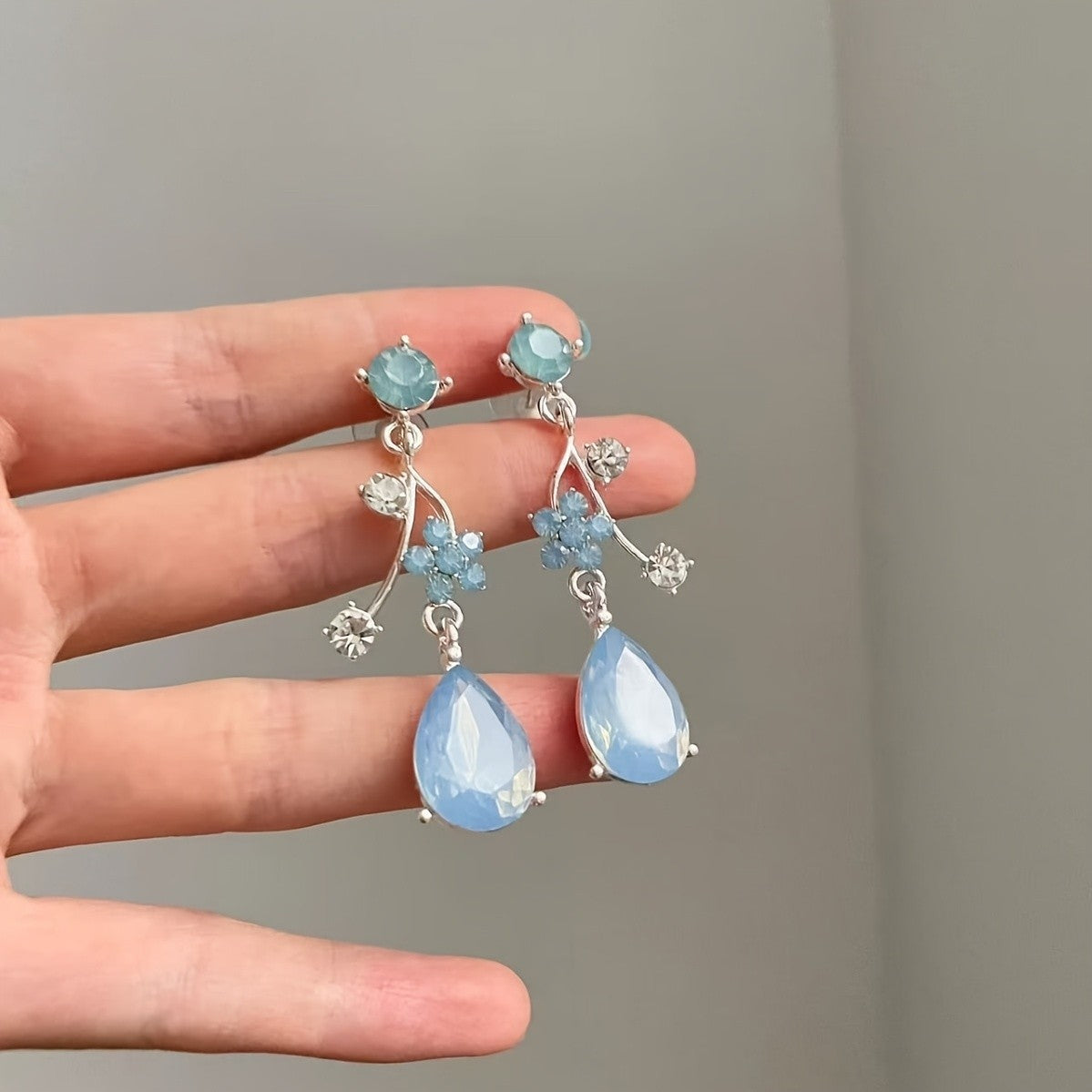 Blue Flower Vine Jewelry Set