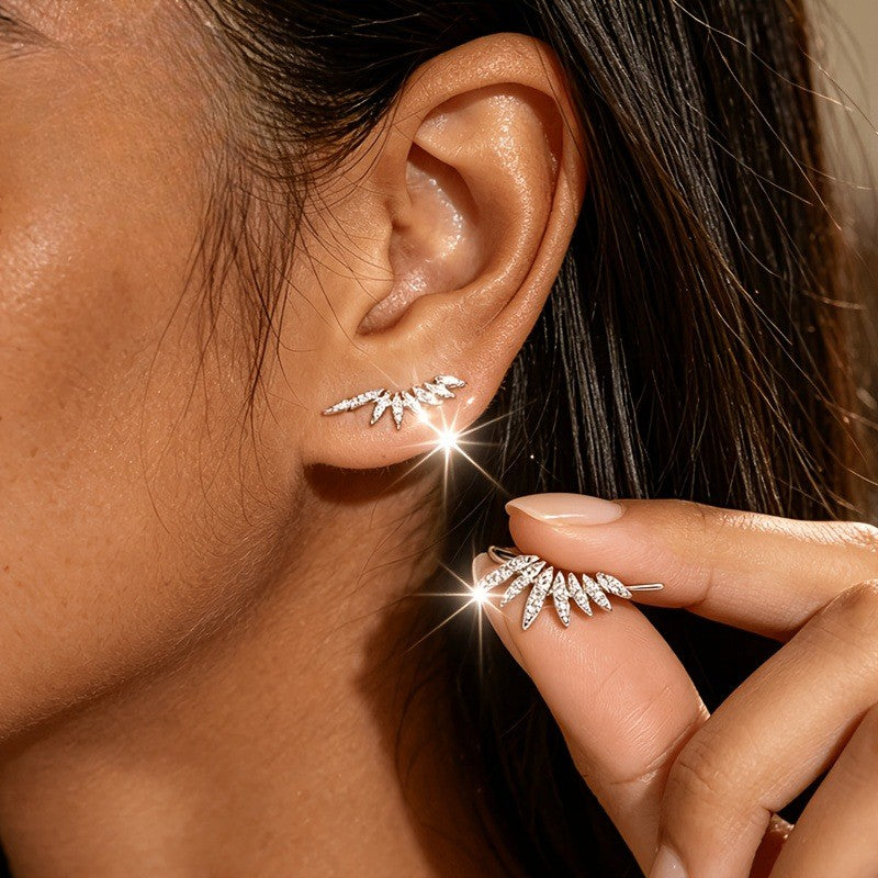 Crystal Leaf Ear Cuff