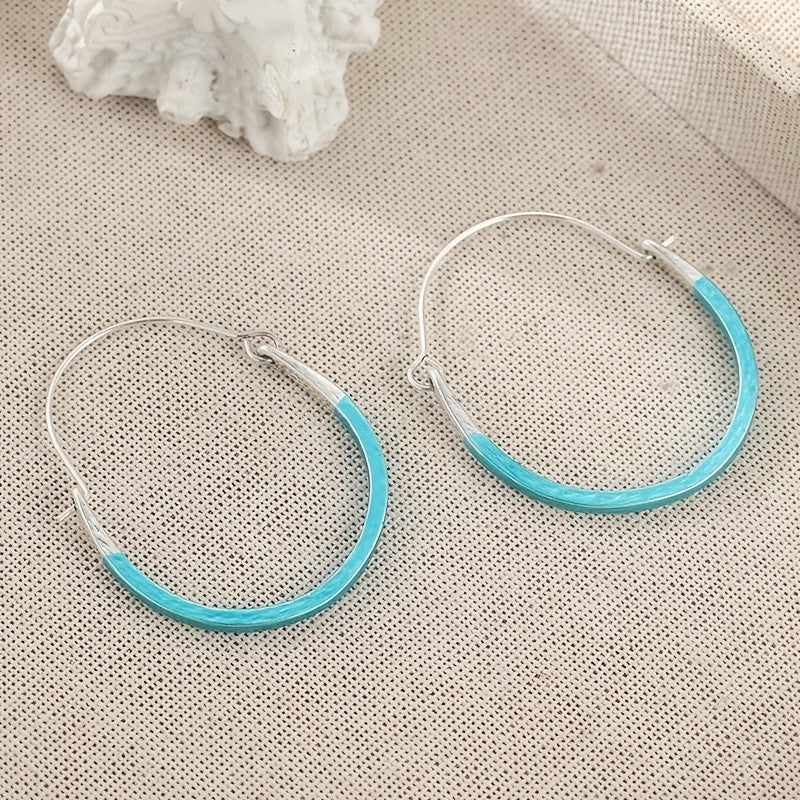 Two-Tone Patina Hoop Earrings