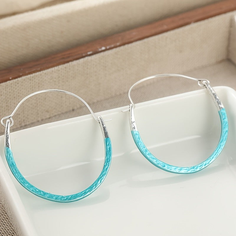 Two-Tone Patina Hoop Earrings