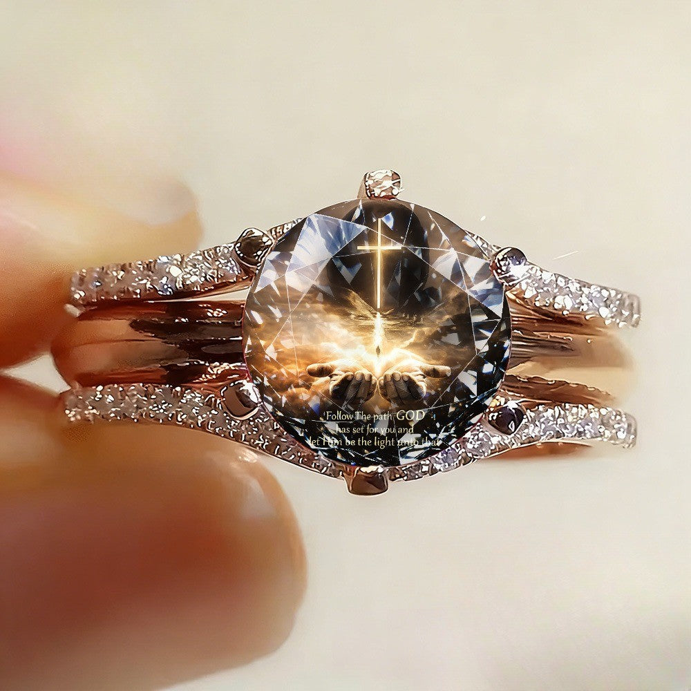 Rose Gold Split Shank Statement Ring