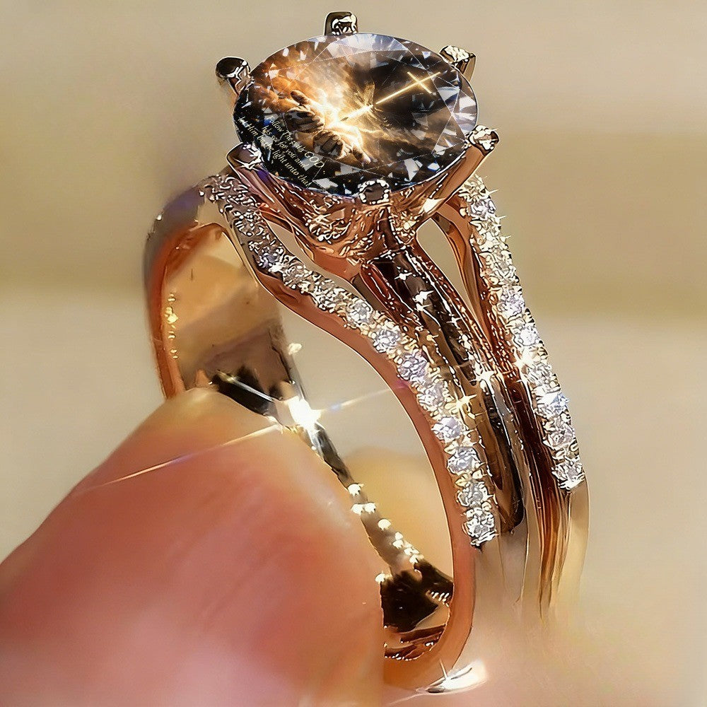 Rose Gold Split Shank Statement Ring