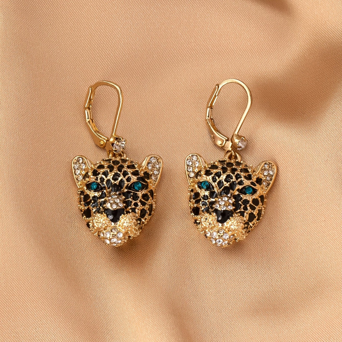 Leopard Head Circle Earrings