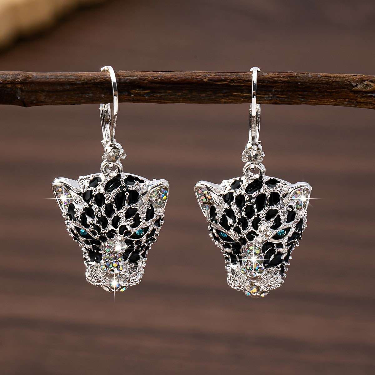 Leopard Head Circle Earrings