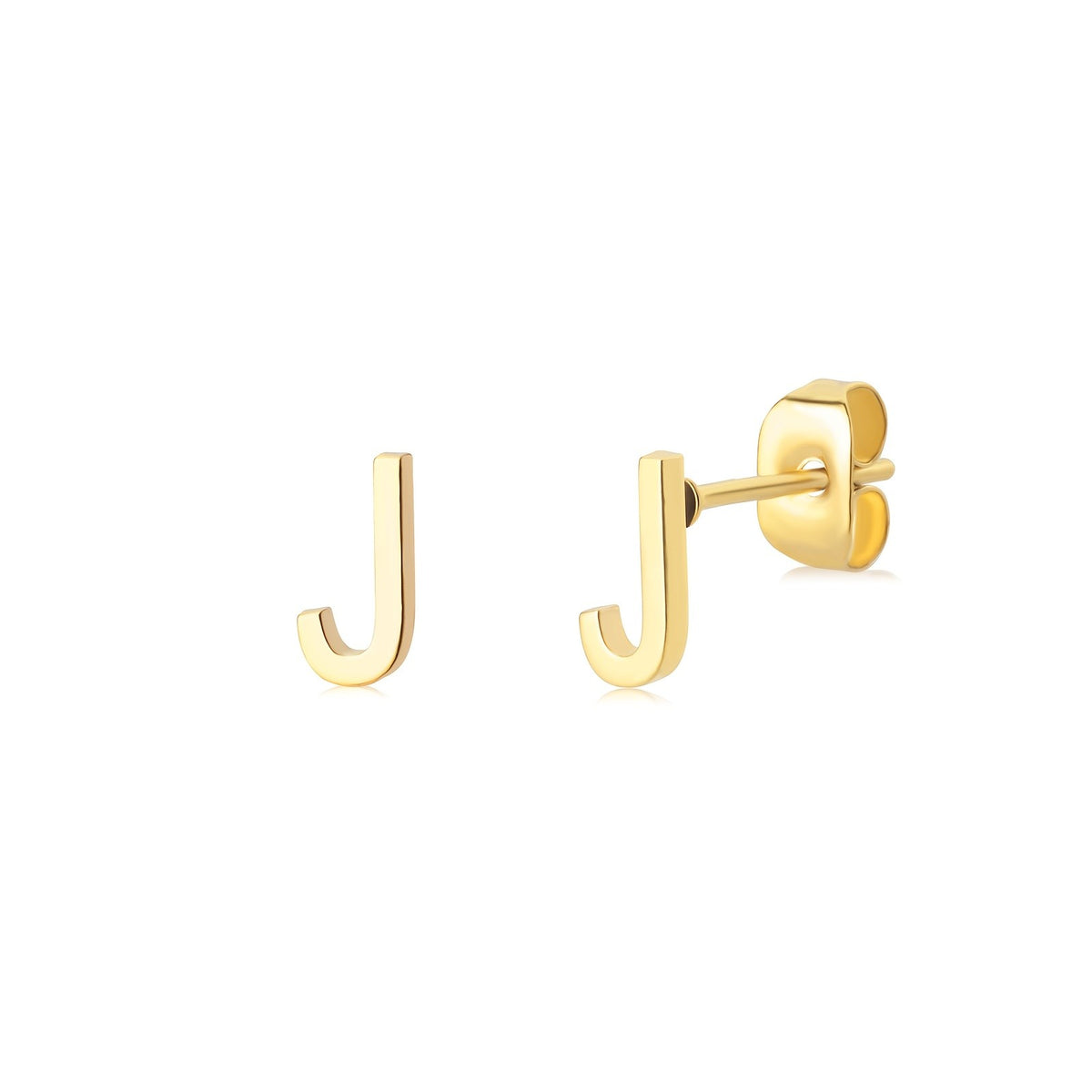 Block Letter Initial Stud Earrings