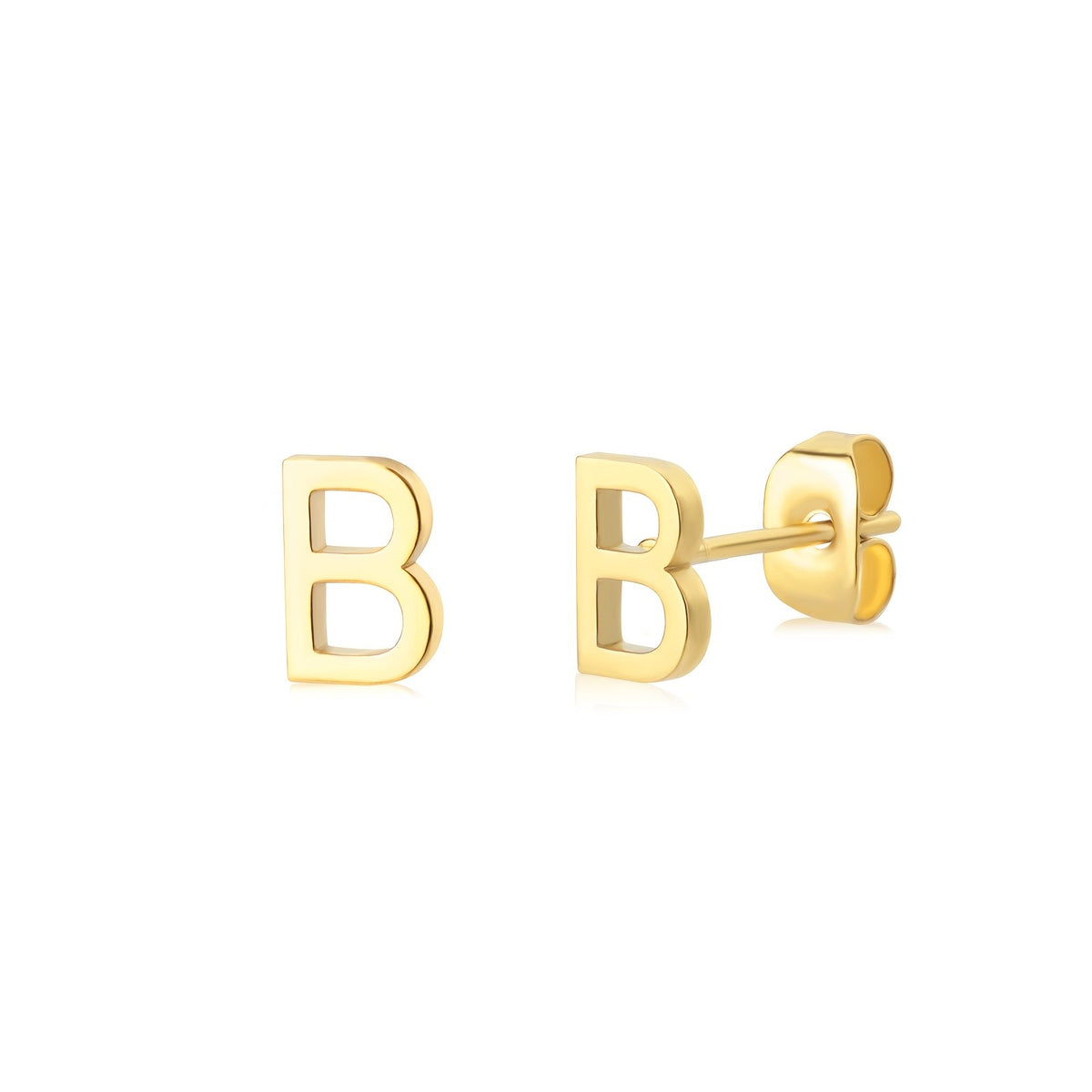 Block Letter Initial Stud Earrings