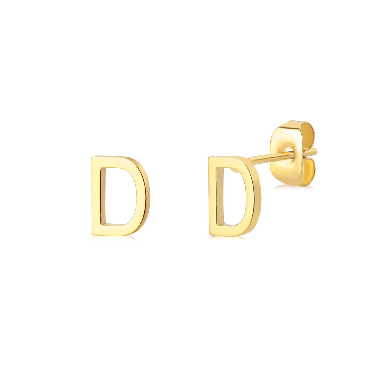 Block Letter Initial Stud Earrings